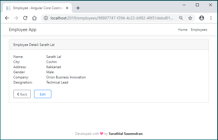 Angular App With ASP.NET Core And Cosmos DB